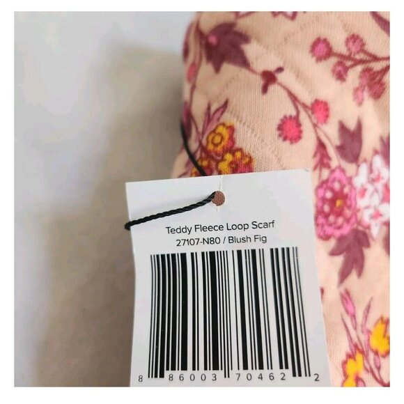 Vera Bradley Teddy Fleece Loop Scarf Infinity Blush Fig Flower Deep Pink. New - Picture 4 of 10